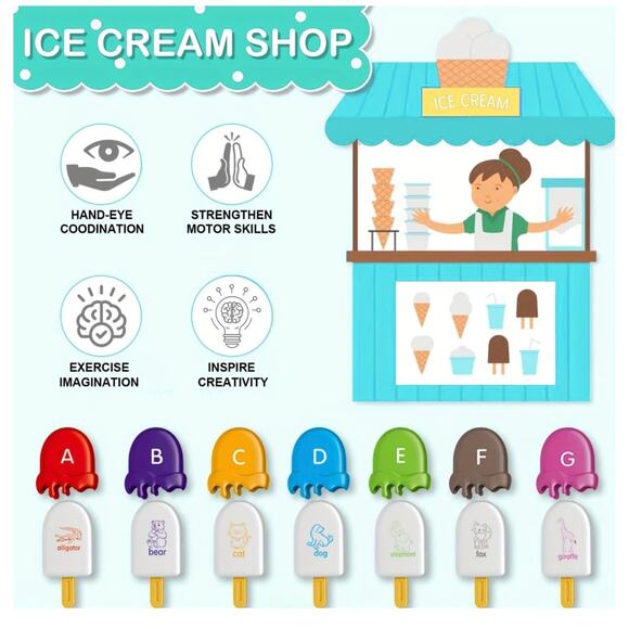 Learning Resources Montessori Mini Alphabet ABC Ice Cream Pops  (NWT) - Picture 3 of 6